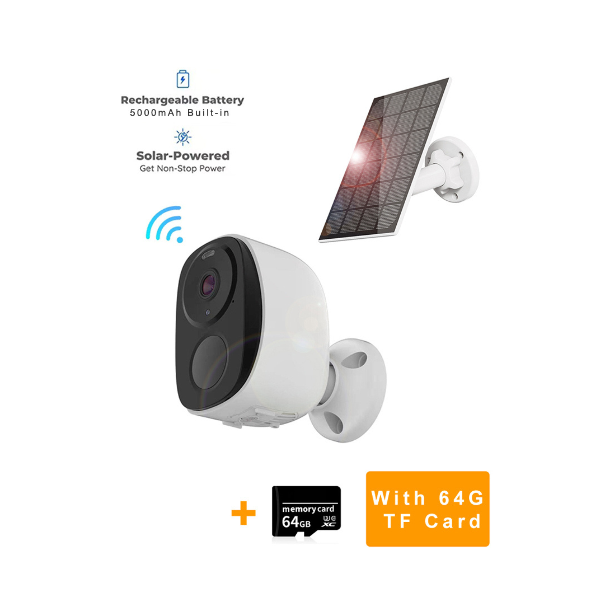 Câmera de Segurança Sem Fio WiFi 2K 3MP Branca