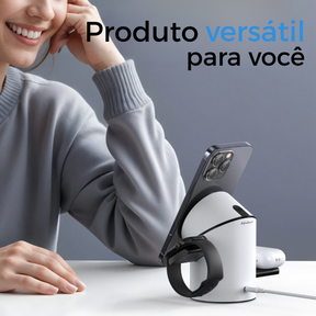Carregador Sem Fio 3 em 1 Qi2