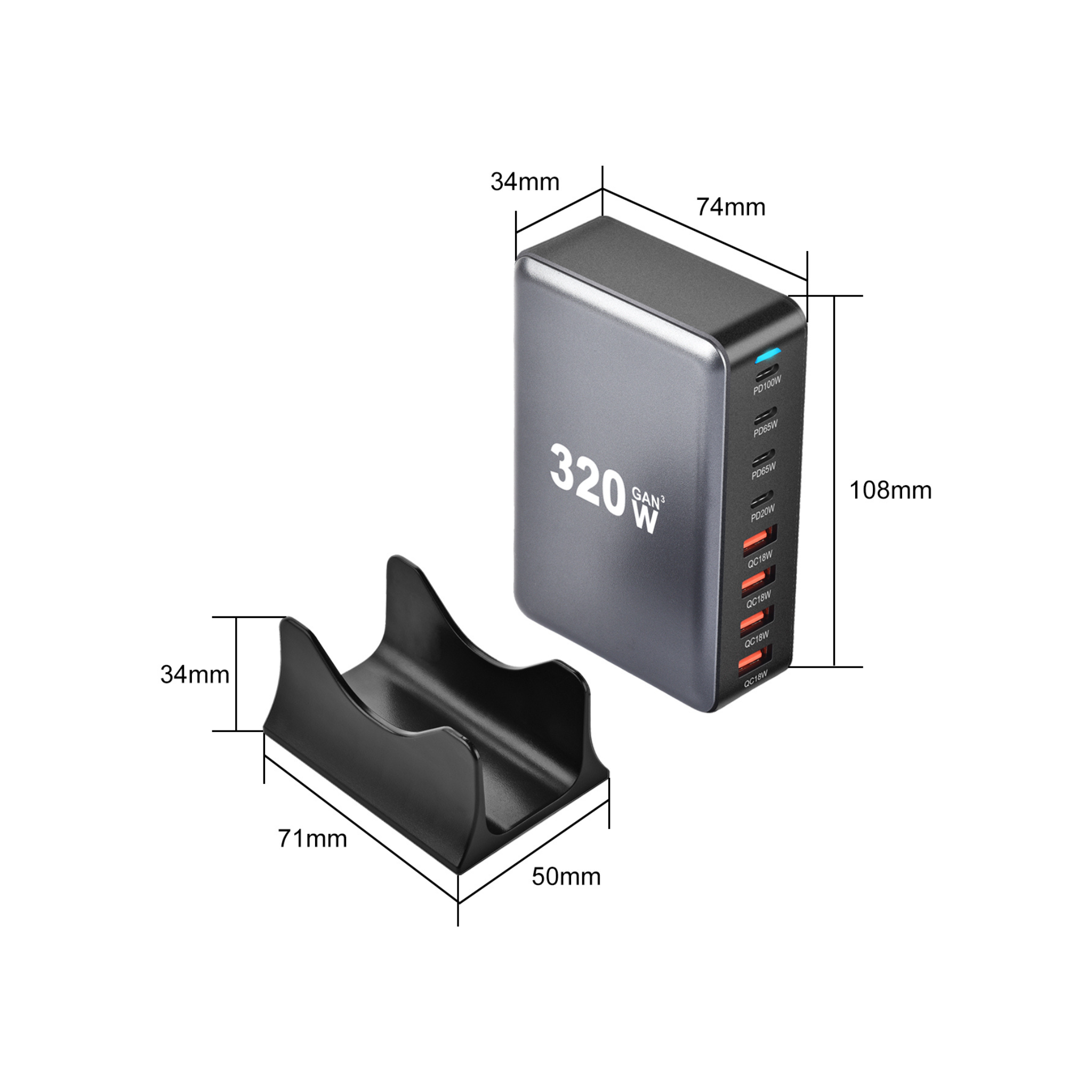 Doca Inteligente Carregamento Rápido 320W