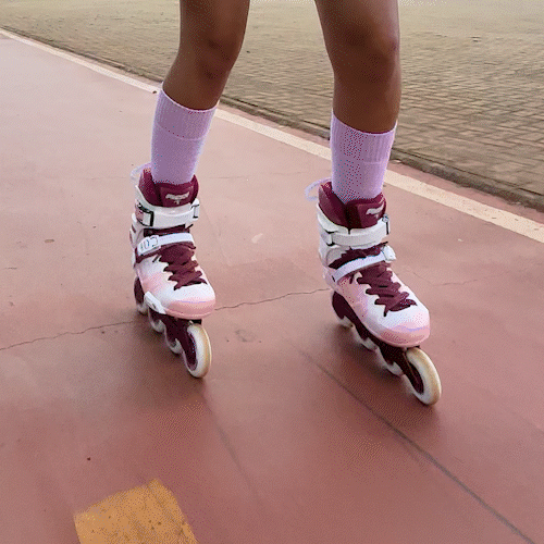 Patins Mesh Branco e Pink - 80mm ABEC-9 Cromo