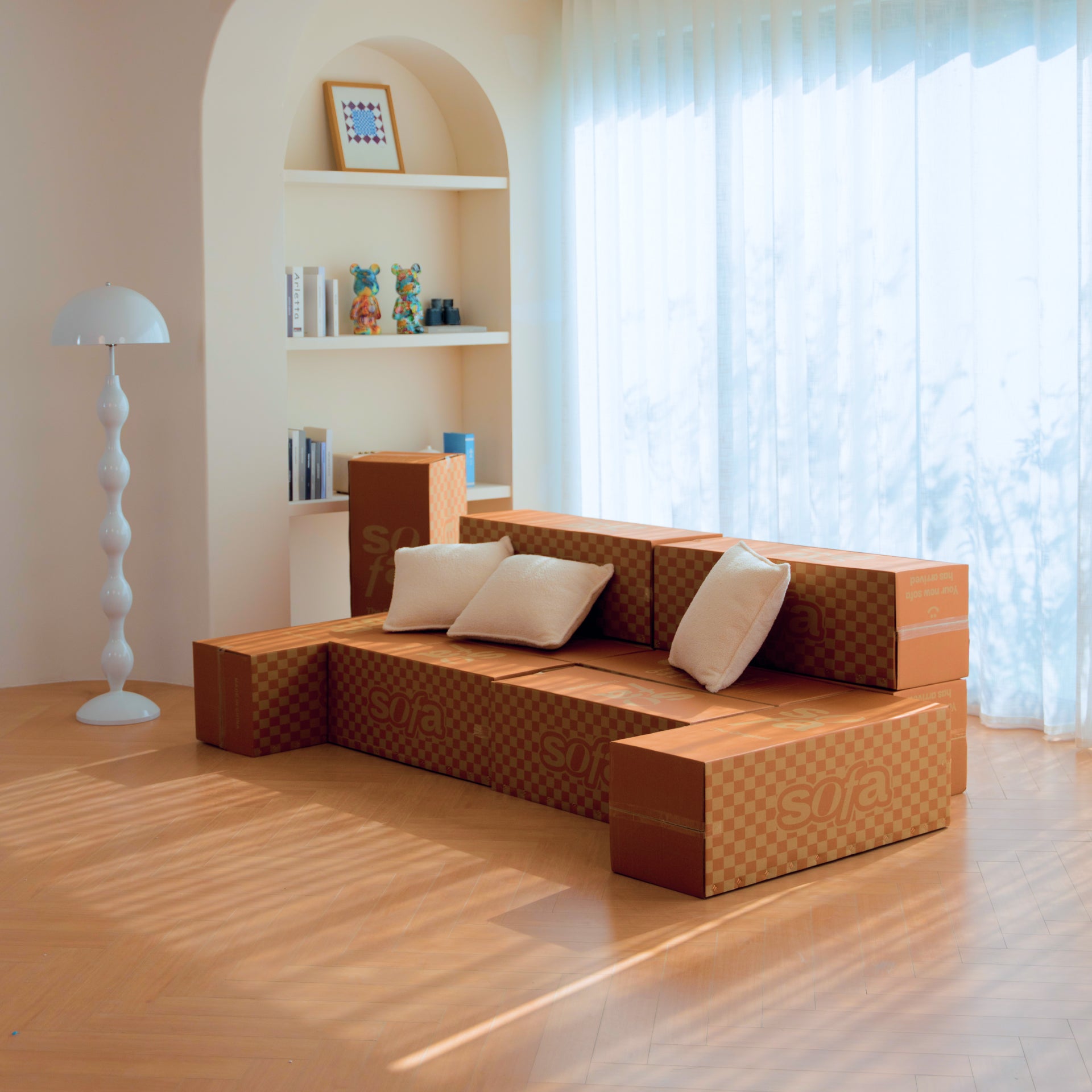 Sofá Modular Pelion 3 Lugares com 1 Chaise - Azul