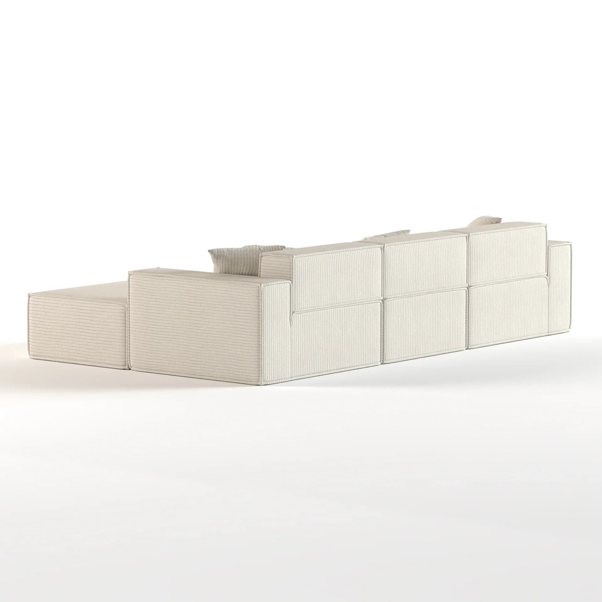 Sofá Modular Pelion 3 Lugares com 1 Chaise - Linho