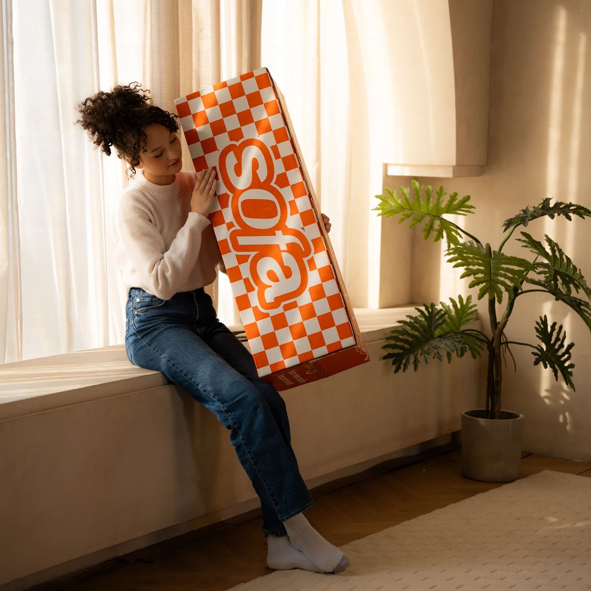 Sofá Modular Pelion 3 Lugares com 1 Chaise - Laranja