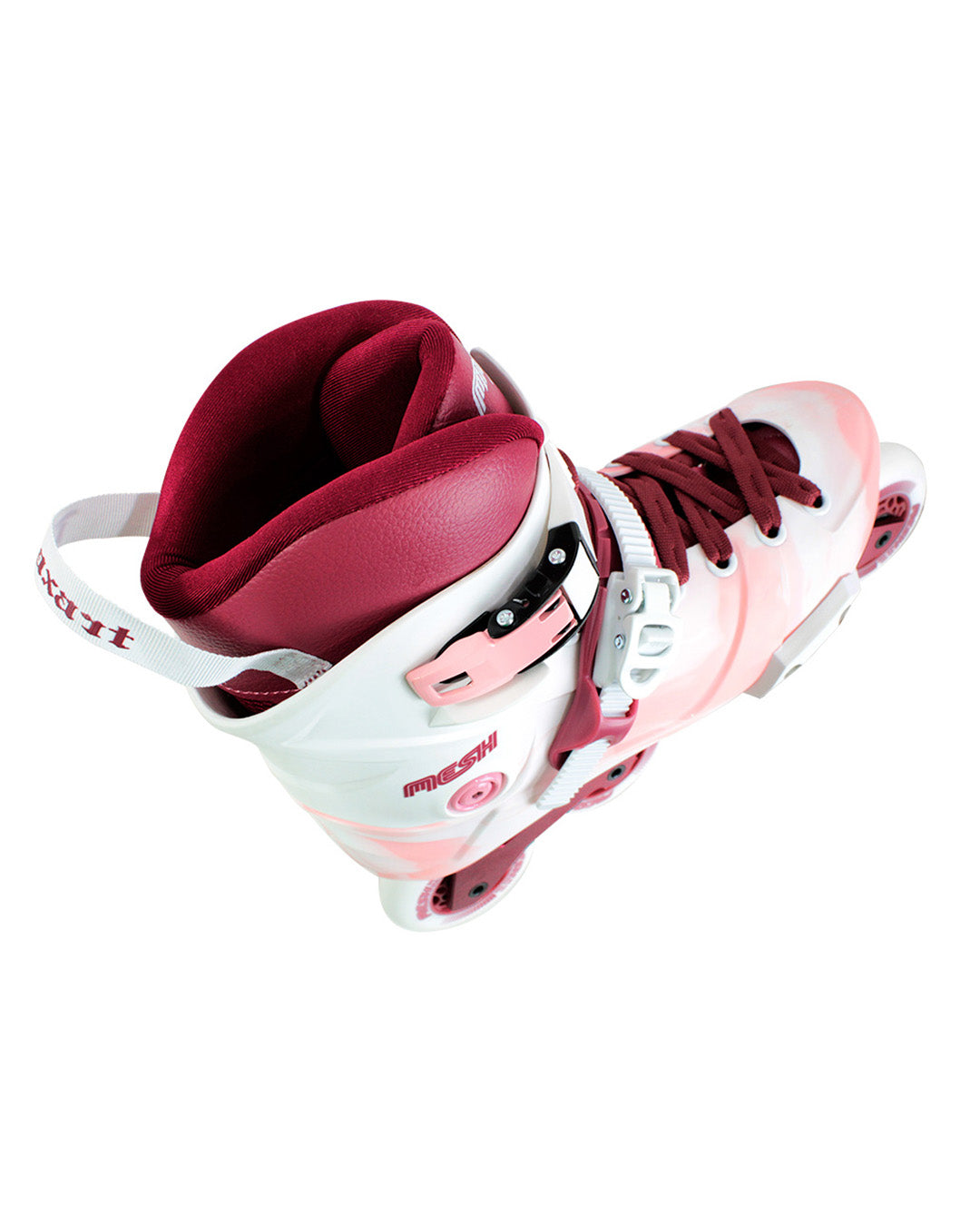 Patins Mesh Branco e Pink - 80mm ABEC-9 Cromo