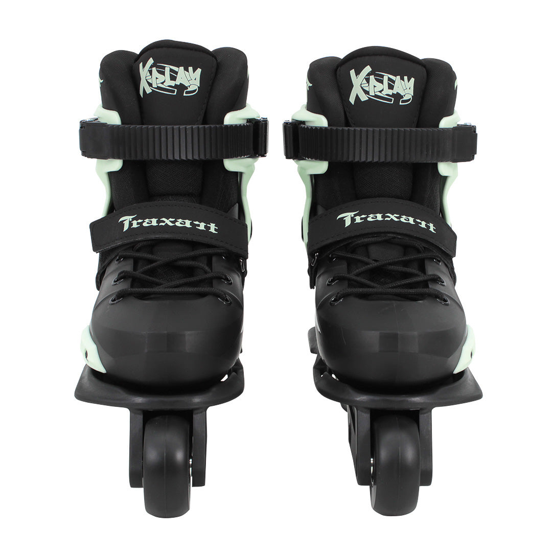 Patins Infantil X-Play Preto e Verde - 57mm ABEC-9 Cromo