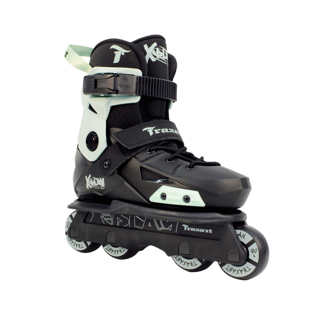 Patins Infantil X-Play Preto e Verde - 57mm ABEC-9 Cromo