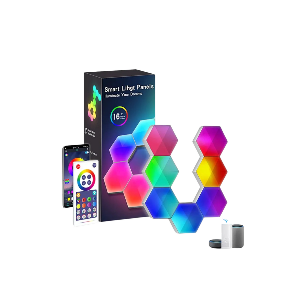 RGB Lâmpada de Parede Hexagonal Inteligente