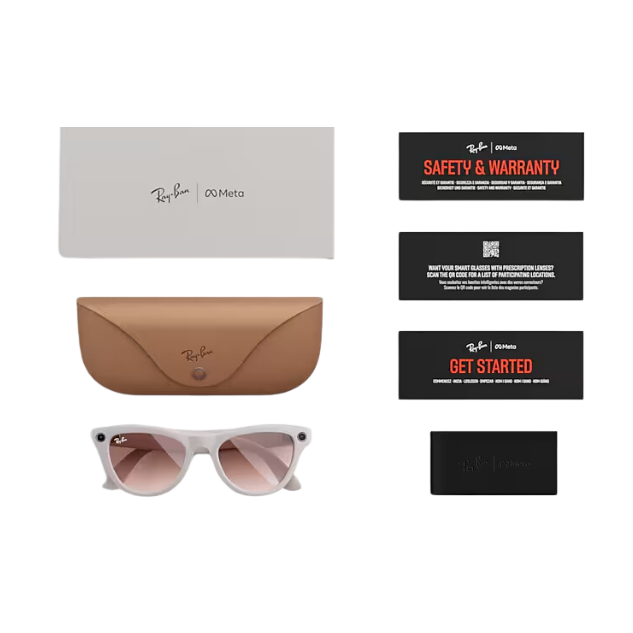 Óculos Ray-Ban ꟾ Meta Skyler Shiny Chalky Gray Cinnamon Pink M