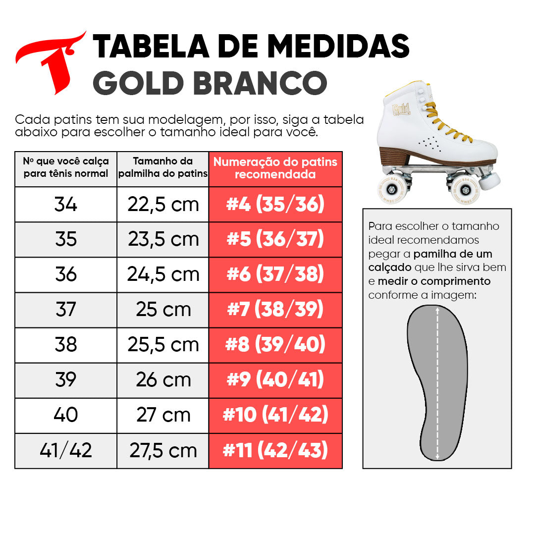Patins Gold Branco - 58mm x 32mm ABEC-9