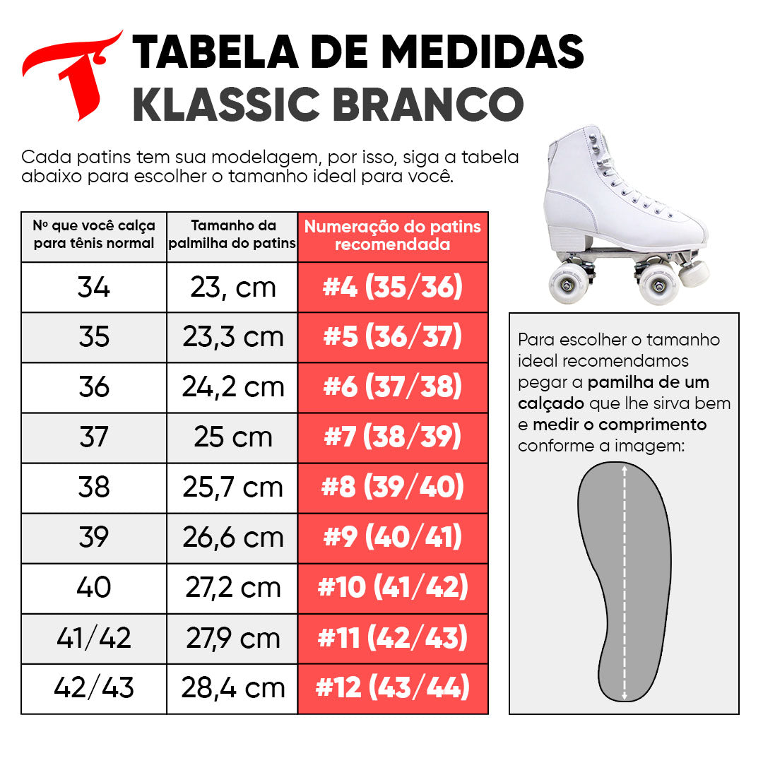Patins Klassic Branco - 58mm x 32mm ABEC-5