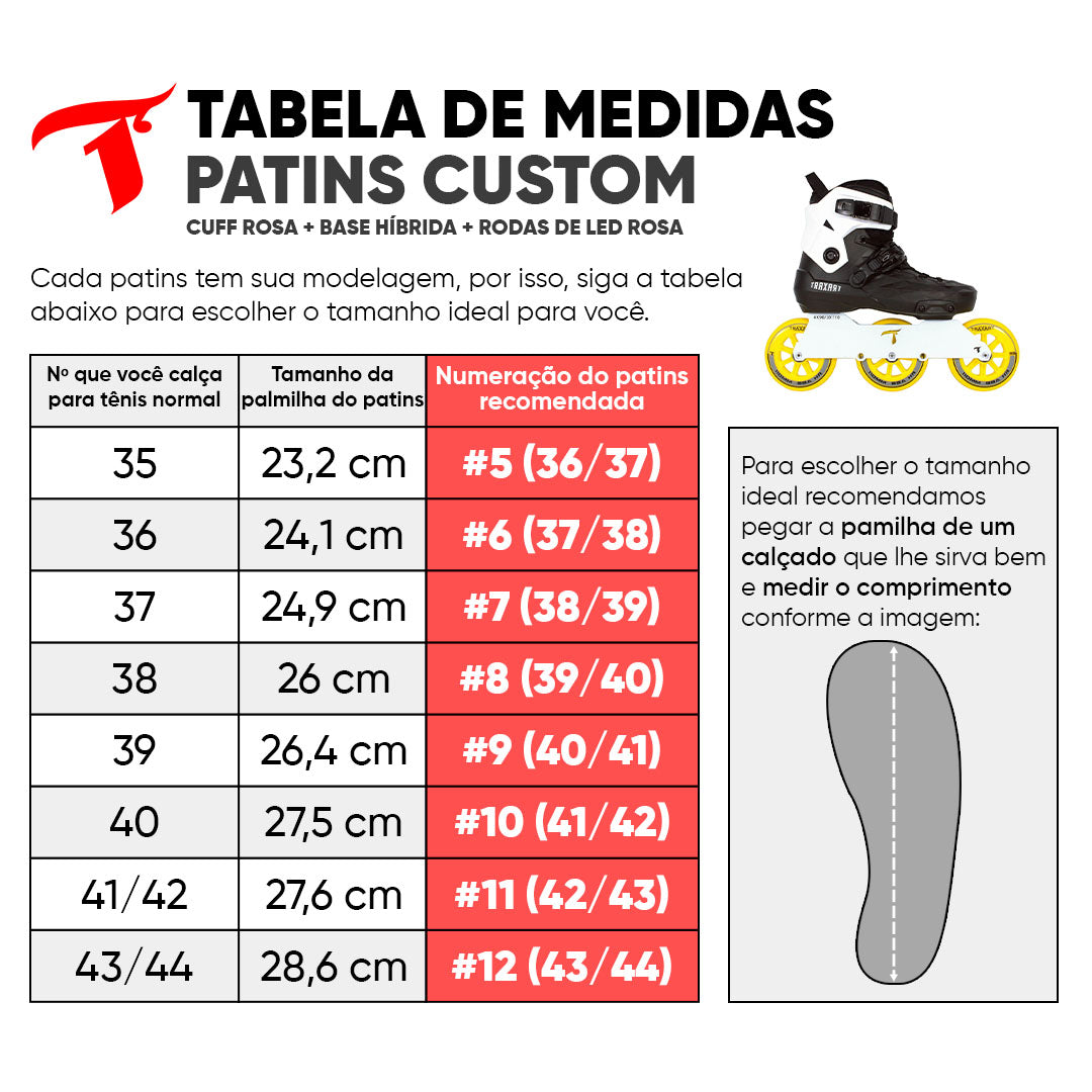 Patins Custom + Cuff Branco + Base Solid + Rodas Revolt R3 110mm