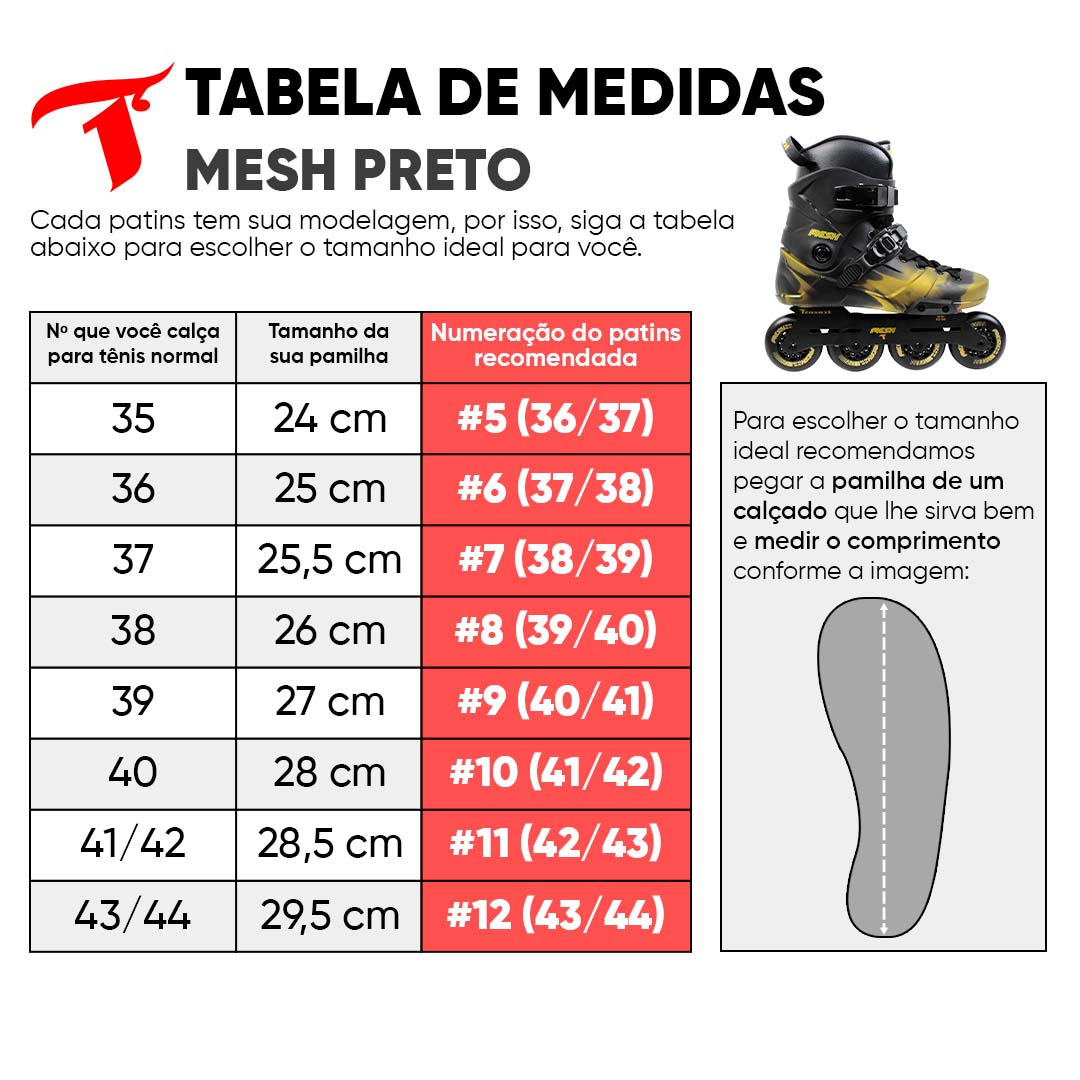 Patins Mesh Black e Gold - 80mm ABEC-9 Cromo