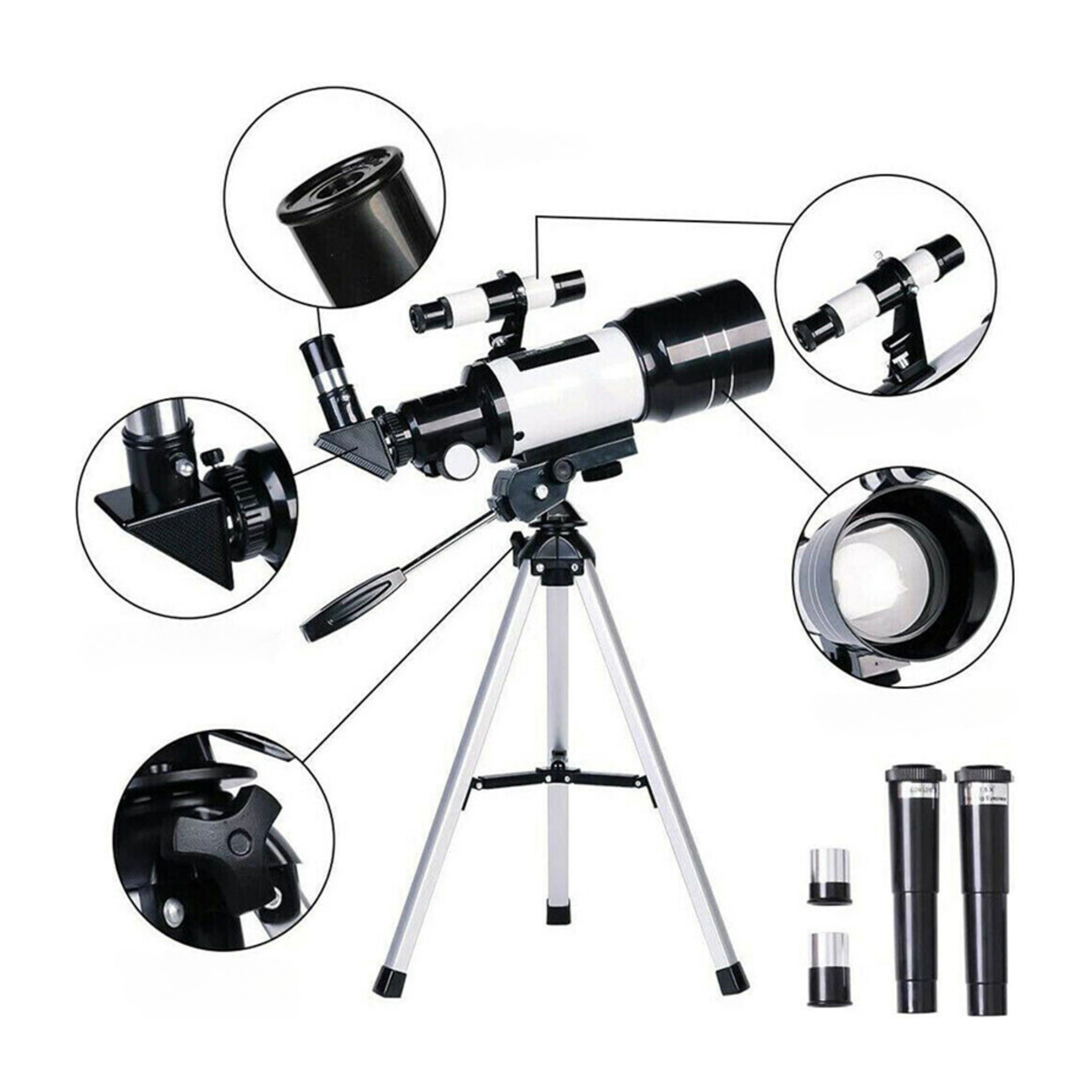 Telescópio Astronômico Profissional F30070 150x Zoom HD