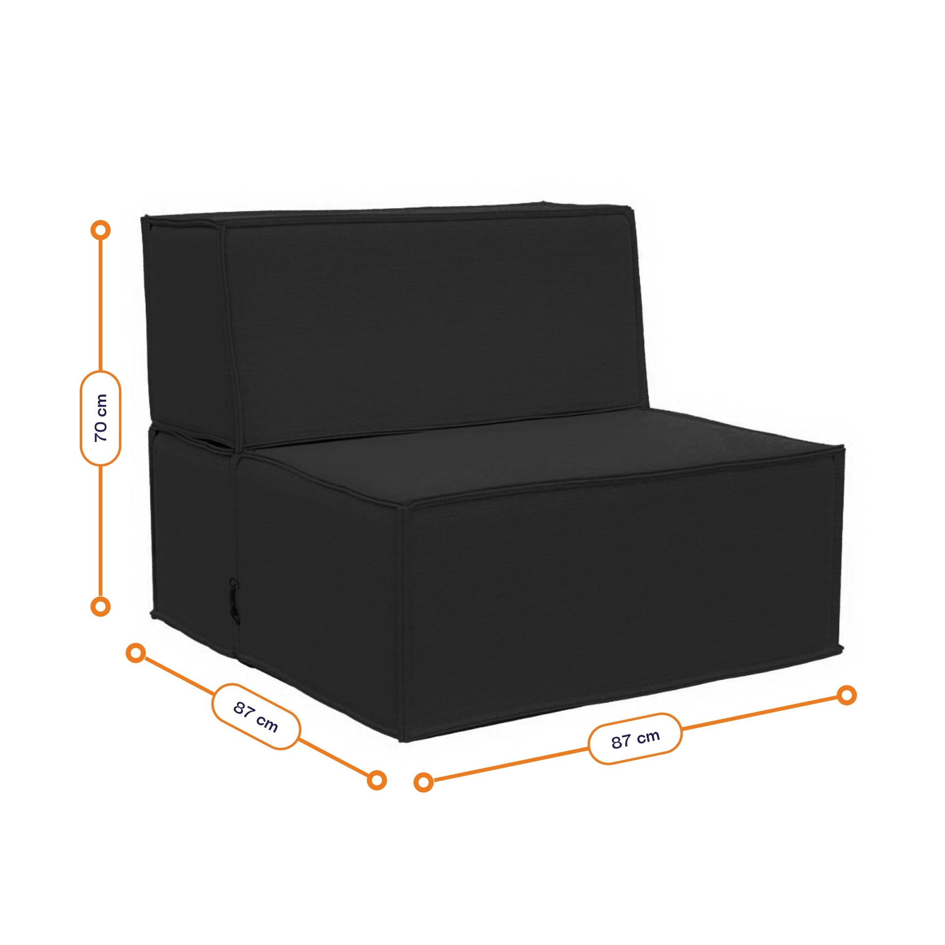 Lounge Zimma com 6 Módulos Preto + Ombrelone